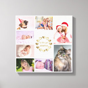 Toile Elegant Gold Family Photo Collage Fête des Mères