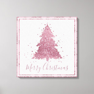 Toile Élégant Joyeux Noël   Dusty Mauve Pink Tree
