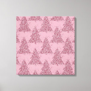 Toile Élégant Motif d'arbre Dusty Mauve Rose Noël