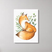 Elégant renard botanique de bois Feuilles de verdu