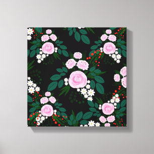 Toile Elégant rose et blanc Floral aquarelle Peinture