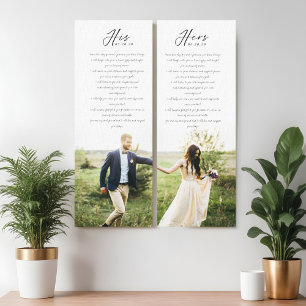 Toile Élégant ses et ses Mariages Vows Minimal Photo