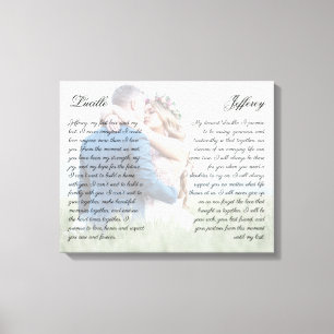 Toile Élégant son et ses Mariage Vow Art Photo personnal