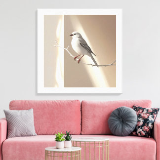 Toile Elegant Sparrow Bird Wall Art Print – Minimalist