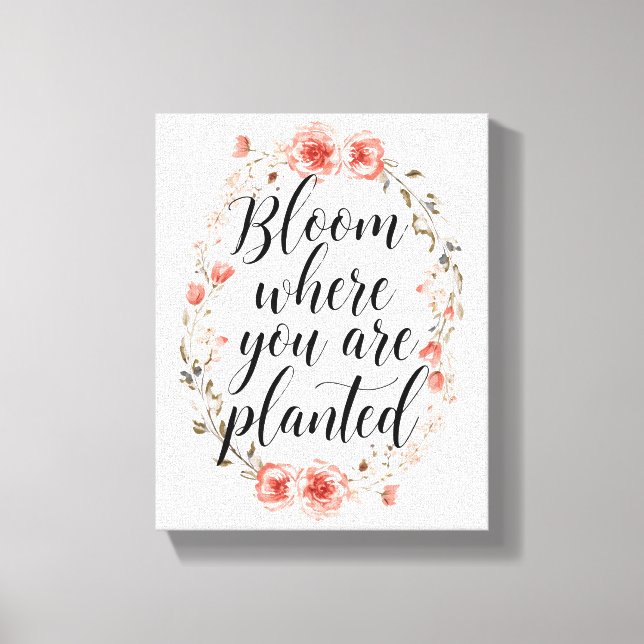 Toile Elegant Watercolor Botanical Message (Recto)