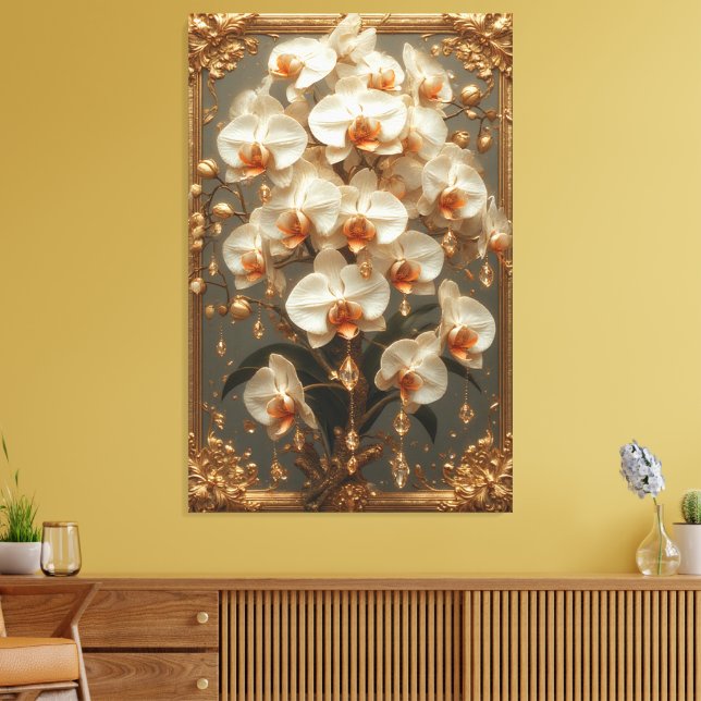 Toile Elegant White Orchid Bouquet (Insitu(Salon))