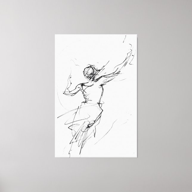 Toile Elegant Woman in Motion Sketch - Premium (Recto)