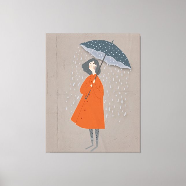 Toile Élégante Dame avec parapluie (Recto)