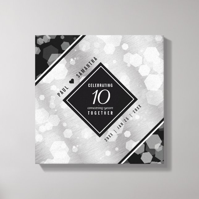 Toile Élégante fête du 10e anniversaire du Mariage de Ti (Recto)