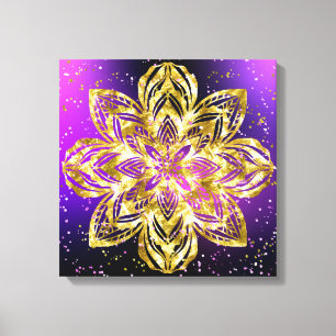 Toile Elégante Parties scintillant Mandala or violet dég