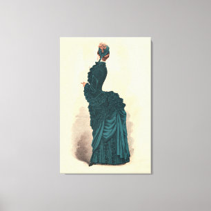 Toile Élégante robe victorienne bleue