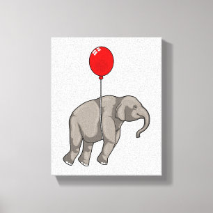 Toile Eléphant avec ballon