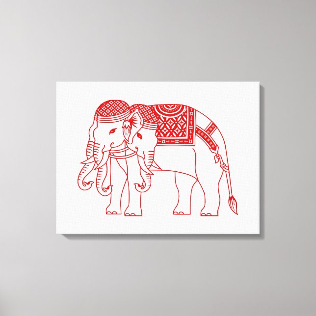 Toile Elephant blanc thaïlandais Erawan (Recto)
