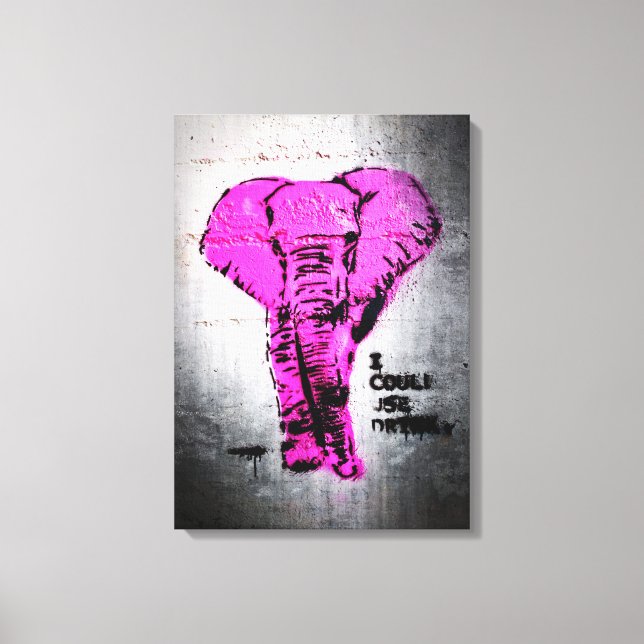 Toile Elephant de graffiti rose (Recto)