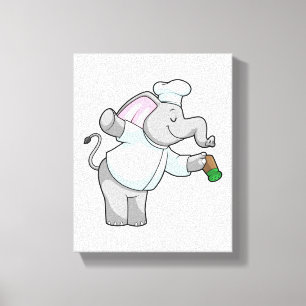 Toile Elephant en chef avec shaker de sel