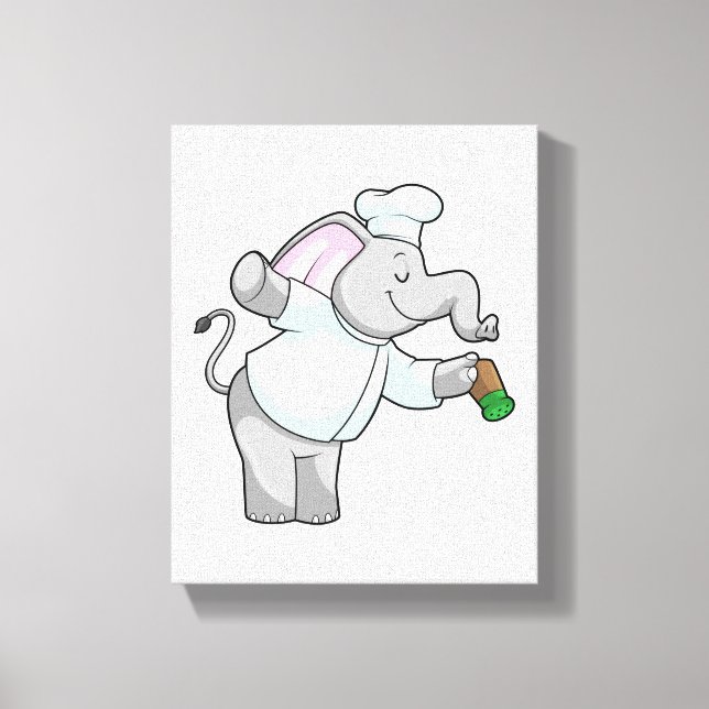 Toile Elephant en chef avec shaker de sel (Recto)