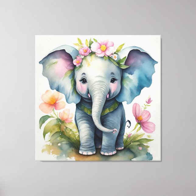 Toile Eléphant mignon (Recto)