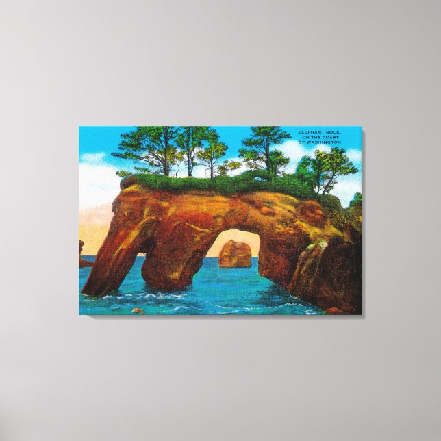 Toile Elephant Rock sur la côte de Washington (Recto)