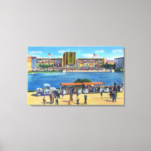 Toile Elephant Train et Federal Bldg, CA Worlds Fair