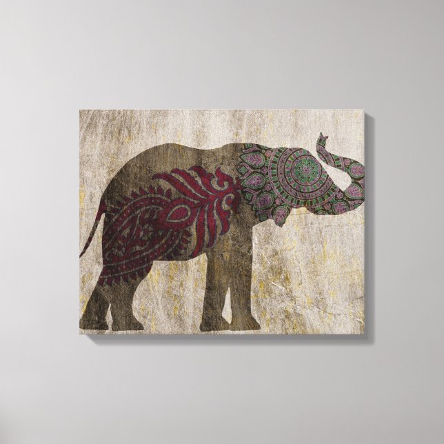Toile Eléphant tribal zen (Recto)