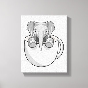 Toile Elephant with Cup