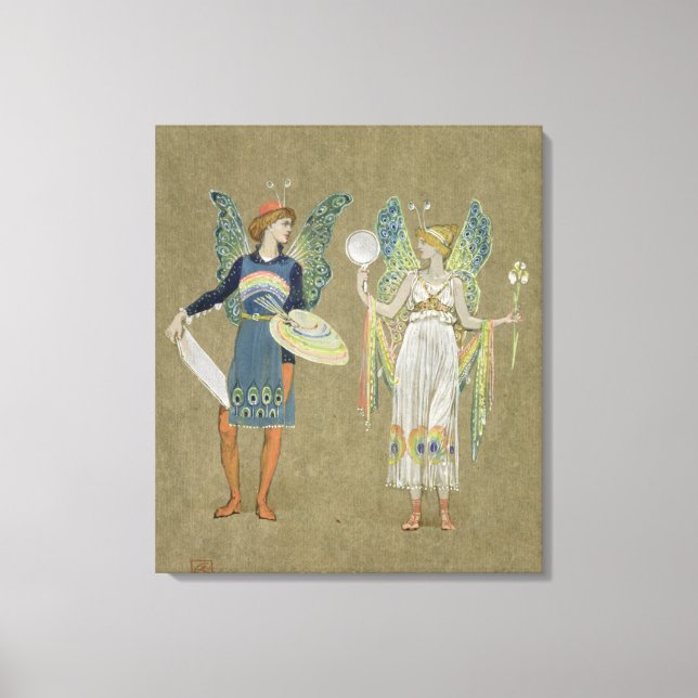 Toile Elfes et peintres de fées, de "The Snowman" 1899 (Recto)