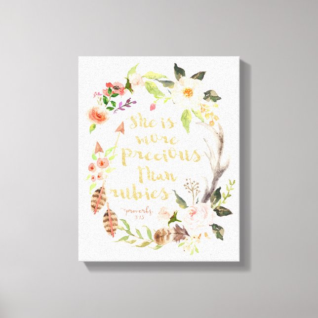 Toile Elle est plus Précieuse que Rubies Wall Art (Recto)