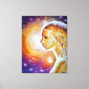 Toile Elle regarde les étoiles