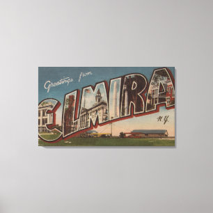 Toile Elmira, New York - grandes scènes 2 de lettre
