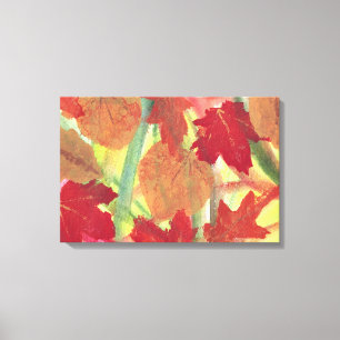 Toile emballée de feuilles d'automne colorées et a