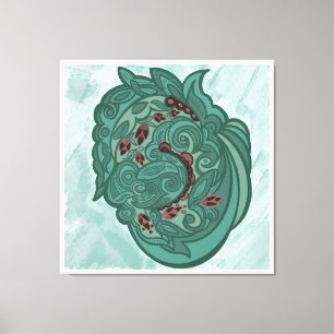 Toile Emerald Blossoms