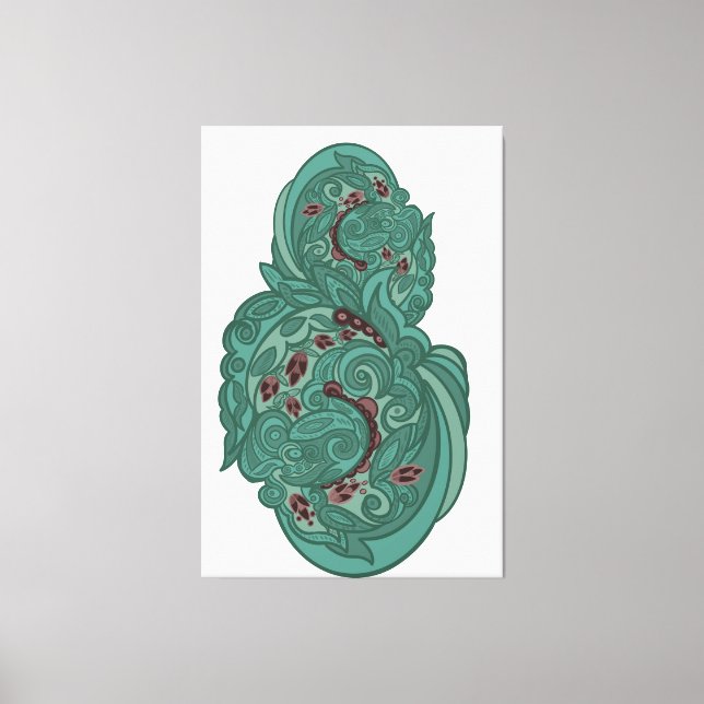 Toile Emerald Blossoms (Recto)