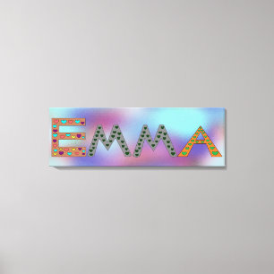 Toile EMMA Cute Girl's Name Abstrait Imprimer