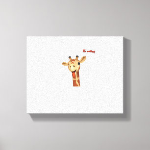 Toile emoji clin d'œil langue sortie visage girafe  