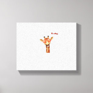 Toile emoji heureux yeux d'amour girafe visage