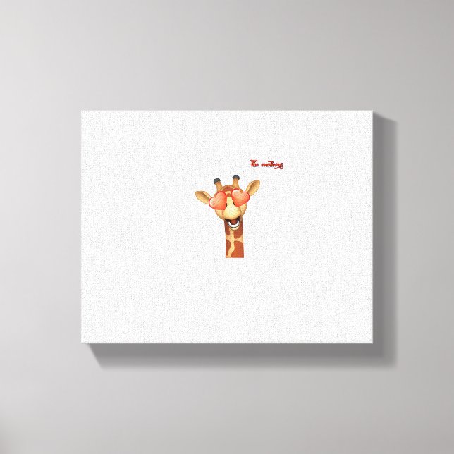 Toile emoji heureux yeux d'amour girafe visage (Recto)
