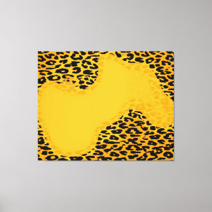 Toile Empreinte de léopard Abstrait rétro (jaune, noir)