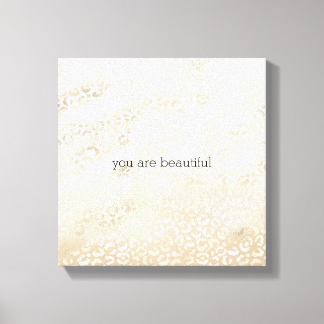 Toile Empreinte de léopard d'or Khaki crème d'eau beige (Recto)