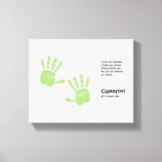 Toile Empreinte personnalisée à partir d'un enfant avec  (Recto)