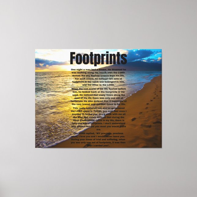 Toile Empreinte Prière Biblique Poème Canvas Art (Recto)