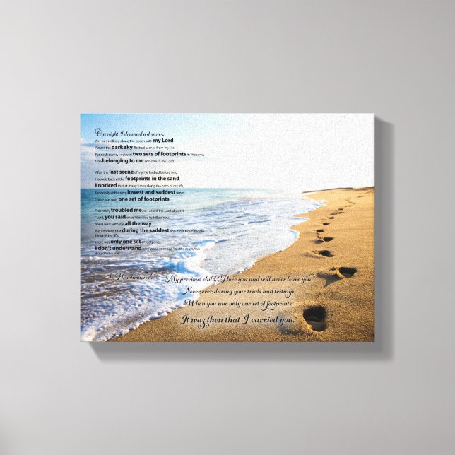 Toile Empreintes dans le poème de sable 10x8 (Recto)