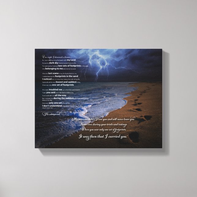 Toile Empreintes dans le poème de sable 10x8 (orage) (Recto)