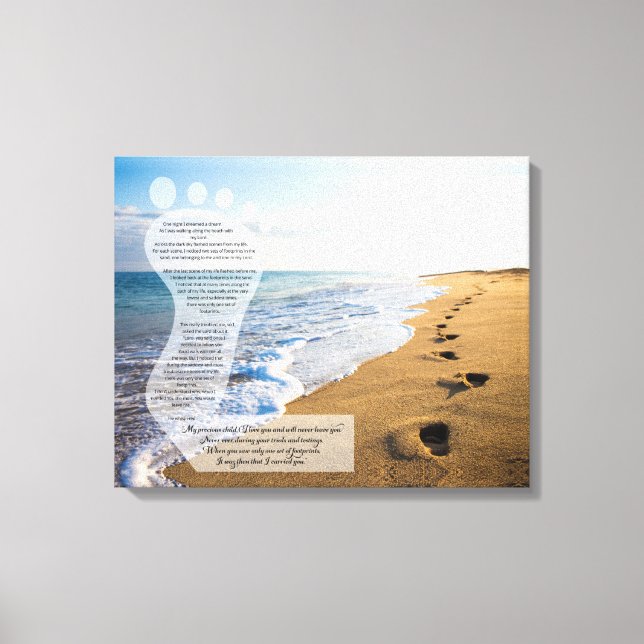 Toile Empreintes dans le poème de sable 20x16 (Recto)