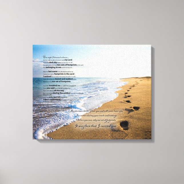Toile Empreintes dans le poème de sable 20x16 (Recto)