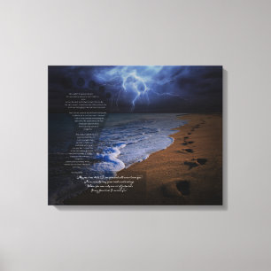 Toile Empreintes dans le poème de sable 20x16 (orageux)