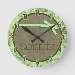 Toile en tissu français Mint Green Horloge personn