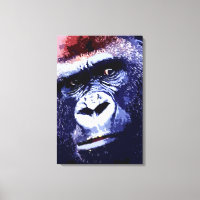 Toile encadrée Pop Art visage de gorille