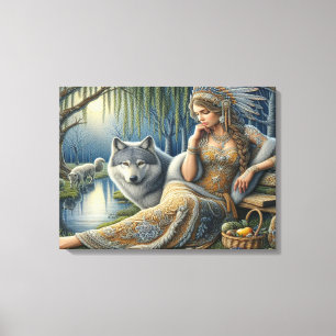 Toile Enchantement Lune dans la Forêt Mystique24x18