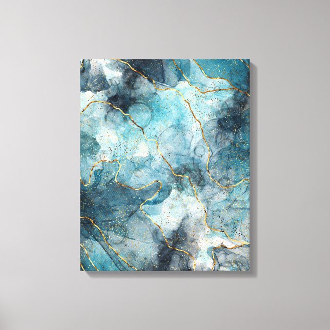 Toile encre d'alcool bleu (Recto)