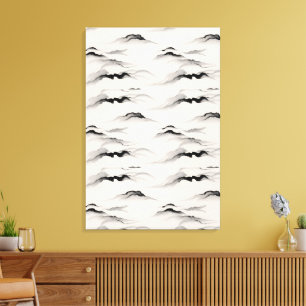 Toile Encre de sumi abstraite Lavis zen Papier de riz Mi